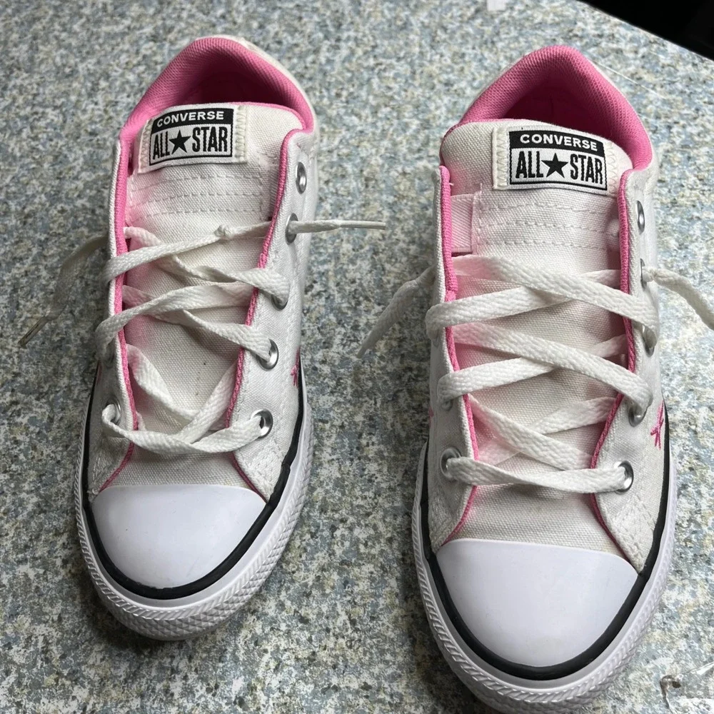 Converse Shoes CTAS Street Slip Youth 3 White Canvas Pink Floral A09815F Sneaker